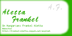 aletta frankel business card